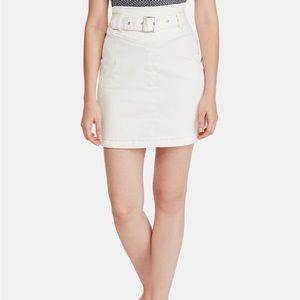 FREE PEOPLE Belted  Cream Skirt